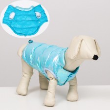 Dog jacket two -sided with a weight, size 10 (DS 25 cm, OG 34 cm, Osh 24 cm), Blue