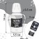 A bottle for feeding “I love milk”, a classic throat, with handles, 150 ml., 0 months, Black color