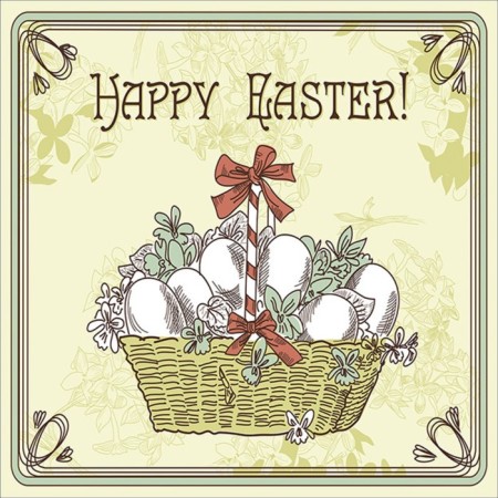 Set of napkins for setting the table "Vintage Easter cards", rectangular, size 32x46 cm, 4 pcs-3