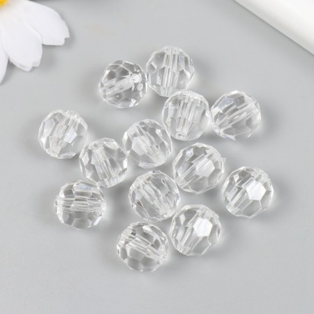 Beads for creativity plastic "Balls with different faces - crystal" set of 20 g 1.4x1.3 cm-1