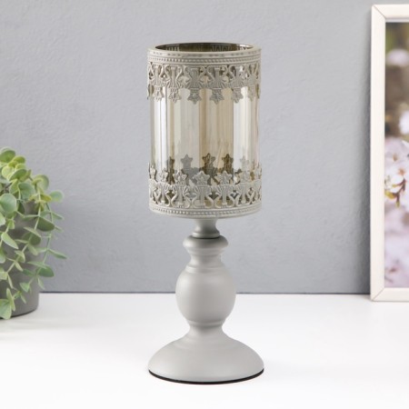Summary Metal for 1 candle d = 10 cm "Siggerd" gray 11x11x30 cm-1