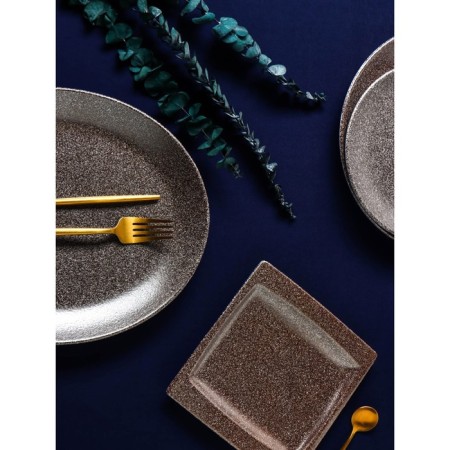 Porcelain plate flat lunar, d = 16.5 cm, gray color-5