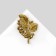 Brooch "Foliage" spring, red color in black gold