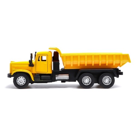 Metal truck "dump truck", inertial, yellow color-1