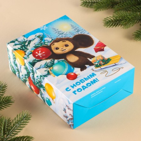 Gift box "New Year" 16x23x7.5 cm, Cheburashka-6