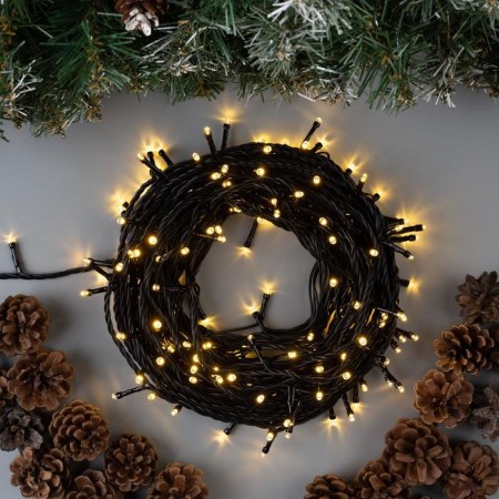 Garland “thread” 20 m, IP44, dark thread, 200 LED, glow warm white, 8 modes, 220 V