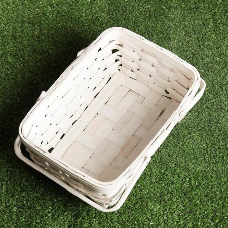 Basket "Black", White, 31.5 × 12 × 25.5 cm, veneer-2