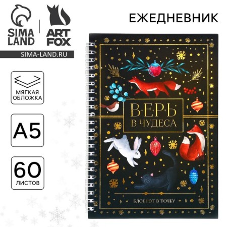 New Year. Diary to the point "Believe in miracles", A5, 60 sheets