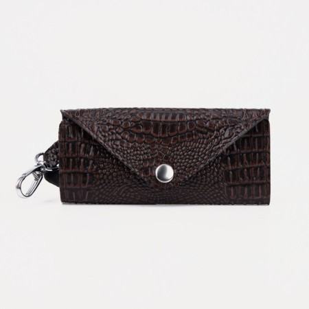 Key on the button, length 11 cm, 7 carbines, brown color
