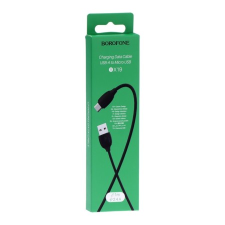 Cable Borofone BX19, MicroUSB - USB, 2.4 A, 1 m, black-4