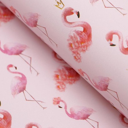A set of paper glossy "flamingos", 2 sheets 50 × 70 cm-2