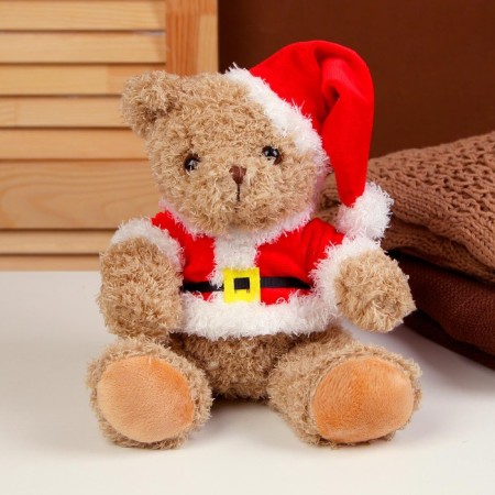 Soft toy "Bear" New Year, 21 cm, brown color-1