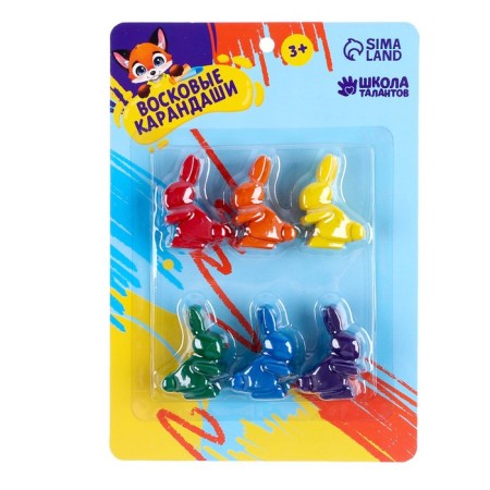 Wax pencils "Bunny", set of 6 colors-1