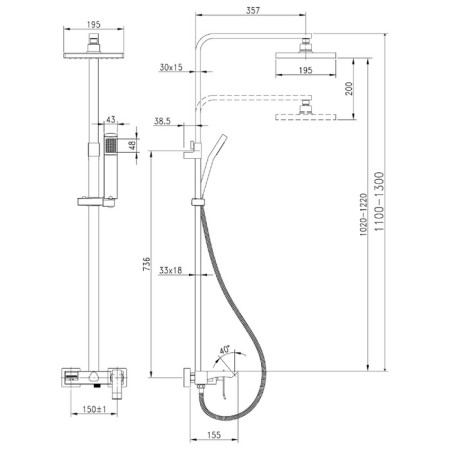 Bath mixer and shower Lemark Contest LM5862CW, with the upper shower, chrome, white-1