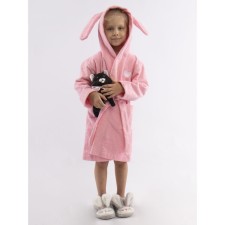 A dressing gown for a girl, height 98 cm, pink color