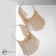 Hanging earrings with rhinestones "Waterfall" threads on large rings, white color in gold, 12 cm