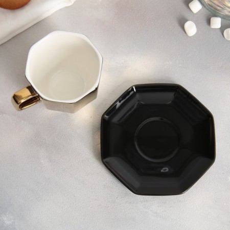 Tea couple Gold, mug 200 ml, saucer 13 cm-6