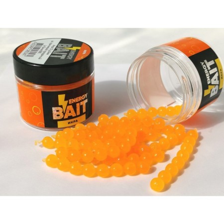 Artificial nozzle Energy Bait "caviar", flavored, s, 6 mm, 88 pcs, color orange-prolapse