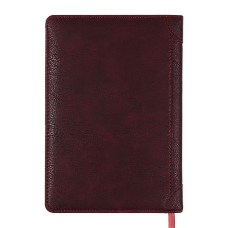 The diary is low, a solid cover of leatherette with foam rubber, thermo embossing, perforation, lies, cream block 70 g/m2, brown-12