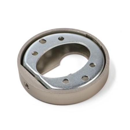 Lockland cylinder overlay, round, satin nickel color, kit.-4