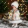 Snow Maiden "In a fur coat with lace and bead" 30 cm, silver