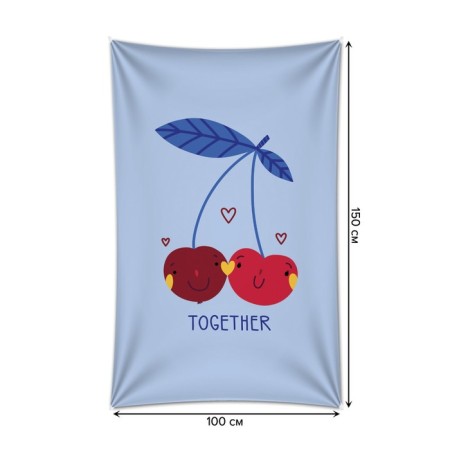 Decorative panel with photo printing "Visinki together", vertical, size 100x150 cm-1