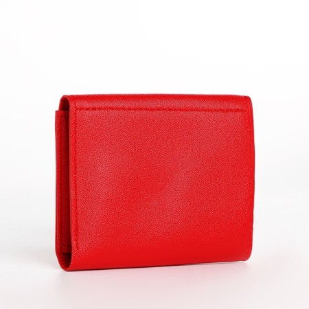 Women's wallet on the button, red color-1