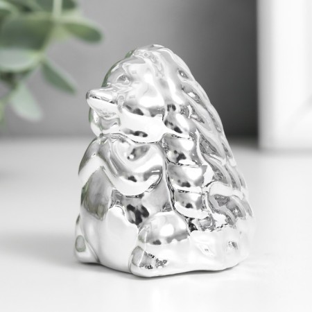 Souvenir Ceramics "Hedgehog" silver 5x4.5x6.7 cm-1