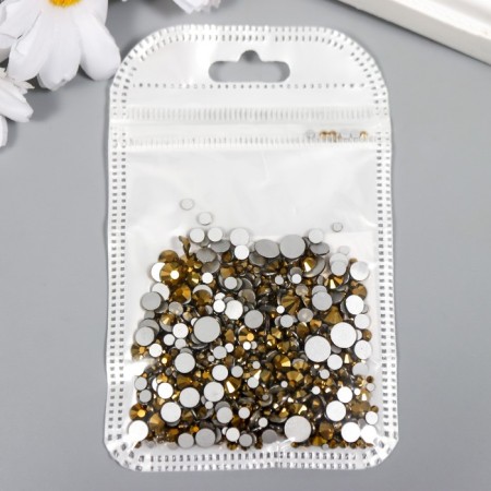 Decor for creativity Glass "Rhubates truncated cone. Gold" d = 1.5-6.5 mm set 1000 pcs-2