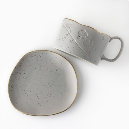 Tea couple ceramic "Scandy", 2 items: 220 ml mug, saucer 13x13.6 cm-2