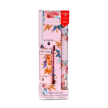 Perfume set female Pink Cutie: toilet water, 35ml + body lotion, 35ml-3