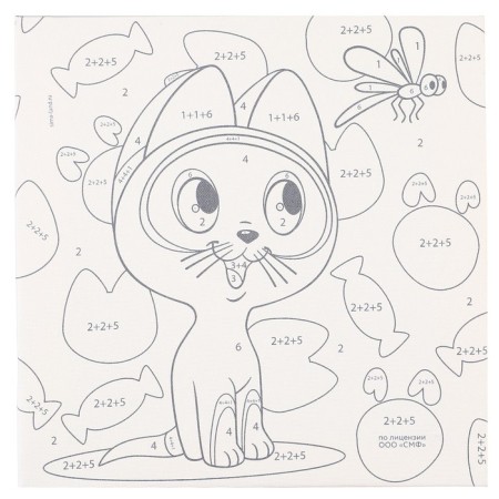 Picture on numbers for children, 17x17 cm, kitten woop-3
