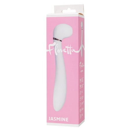 Vibrator with vacuum stimulation Flovetta Jasmine, 23 cm, silicone, white color-8