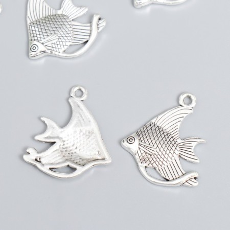Decor for creativity Metal "Fish Clown" silver set 12 pcs 2.5x3 cm