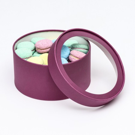 Gift box "Frilly" plum, plastered with a window, 21 x 11 cm-2