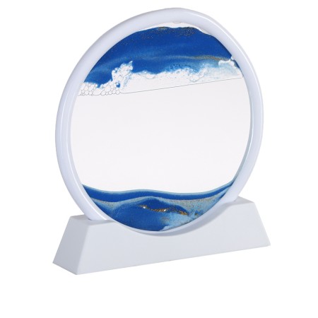 Sanding clock-picture, 18 x 19 cm, anti-stress, blue sand