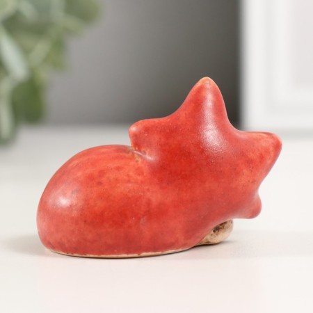 Souvenir Ceramics "Sleeping red fox" 4.4x4.7x6.6 cm-3