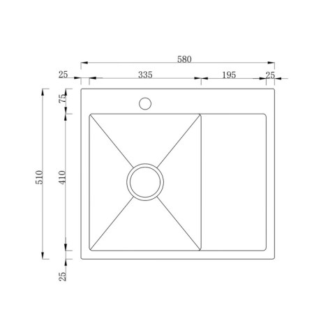 Kitchen sink "RMS" MRK-5851BL-L, mortise, left, thickness 3.0 and 1 mm, dispenser, graphite-3