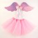 Carnival set "Angel" 2 items: skirt, wings, pink color
