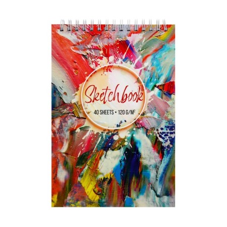 Sketchbook A5, 40 sheets on the crest "Paints", a solid cover, matte lamination, block 120g/m2