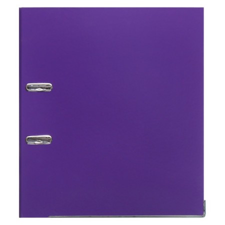 A4, 50 mm registrar, calligrata, PVC, embossing "Len", metal edging, pocket for a spine, assembled, purple, mix-4