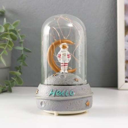 Souvenir Polystone Light "Cosmonaut on the Moon in the flask" Sound 2haaa 9x9x14.5 cm mix-4