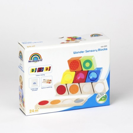 Wooden toy Rainbow blocks "Miracles", with a sound effect-7