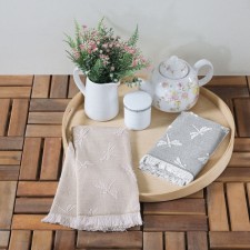 Set of kitchen towels, size 40x60 cm, color gray beige 2 pcs