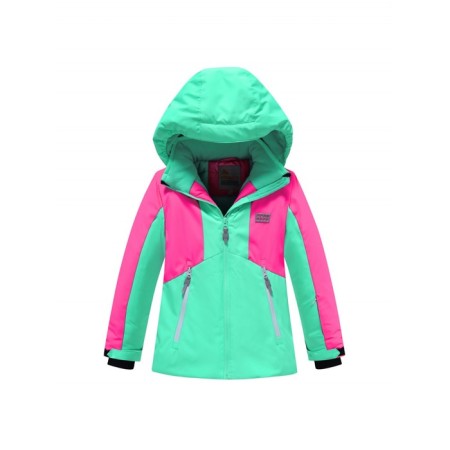 Ski costume for a girl, height 140 cm, green color-1