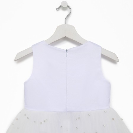 Children's dress with beads kaftan p. 32 (110-116 cm), white-3