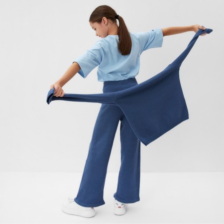 Knitted children's suit (sweater and trousers) minku, blue color, height 110 cm-5