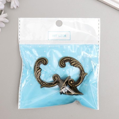 Metal hook "Plant branch" of bronze 4,1x2.4x2.5 cm-3