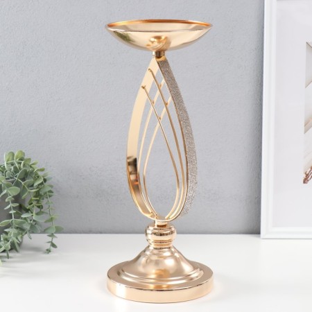 Summary Metal for 1 candle d = 15 cm "graph" gold 15x15x39.5 cm-2