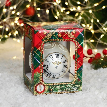 New Year's ball "Clock" 8 cm-2